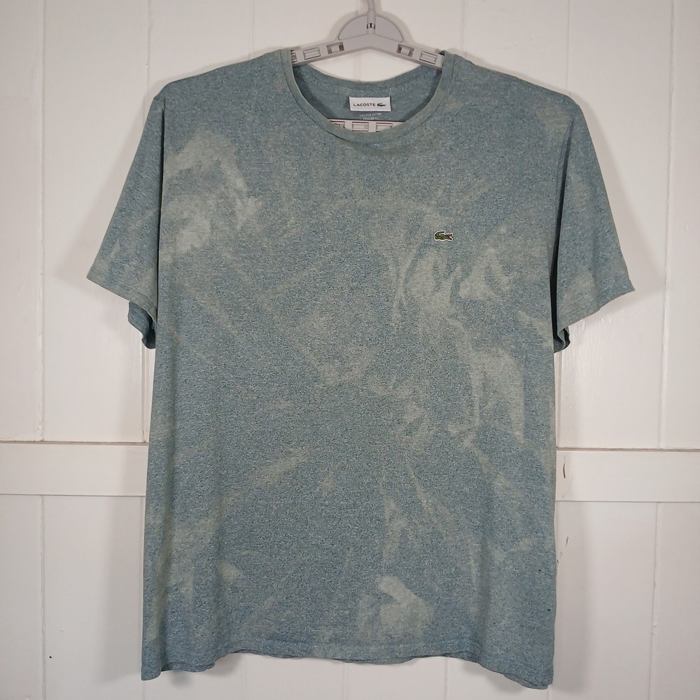 Lacoste T-Shirt Mens 4XL / 9 Green Tie Dye Pima Cotton Regular Fit TH6709
